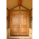 Rustic Knotty Alder Arch Top Exterior Double Door - Krosswood