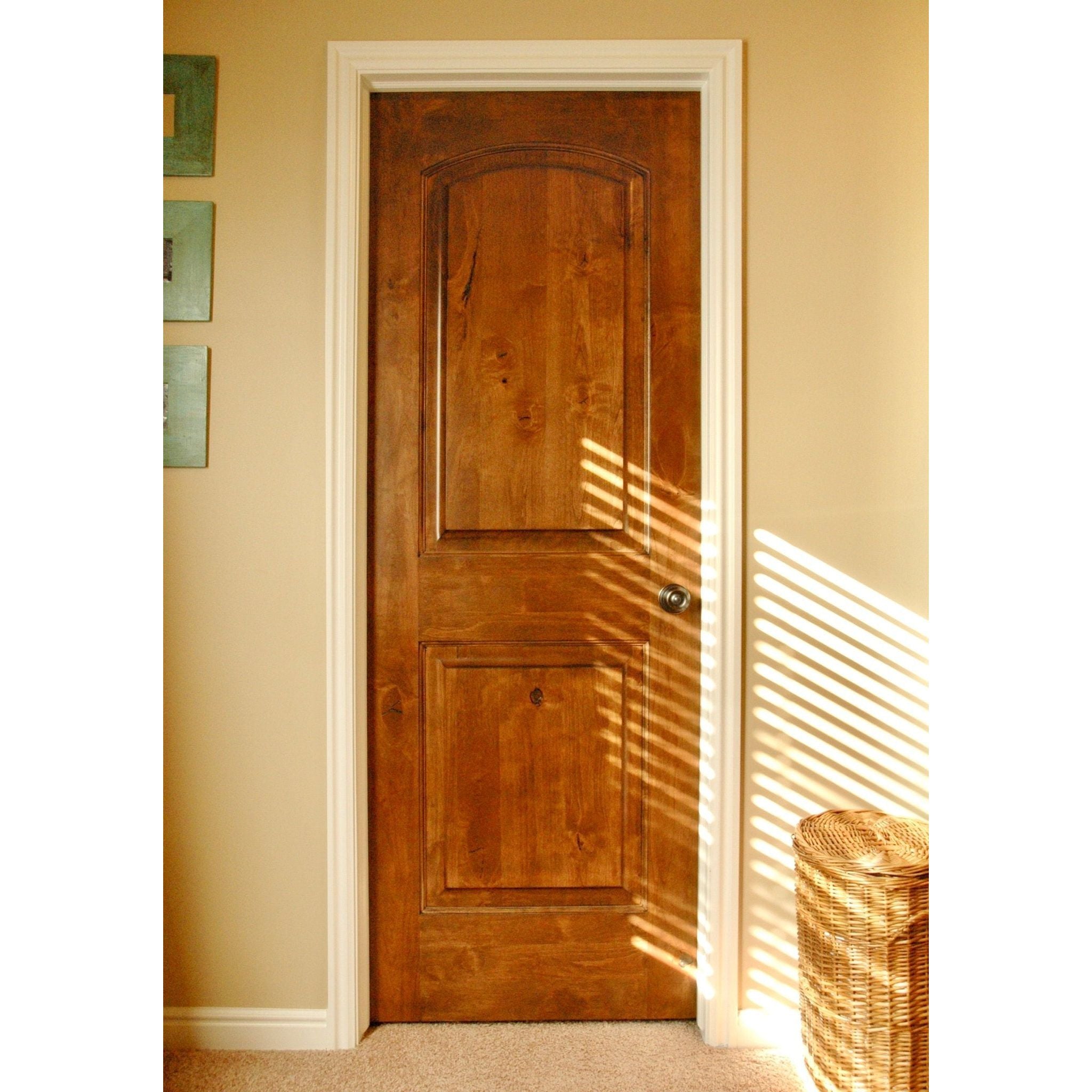 Rustic Knotty Alder Arch Top Interior Door - Krosswood