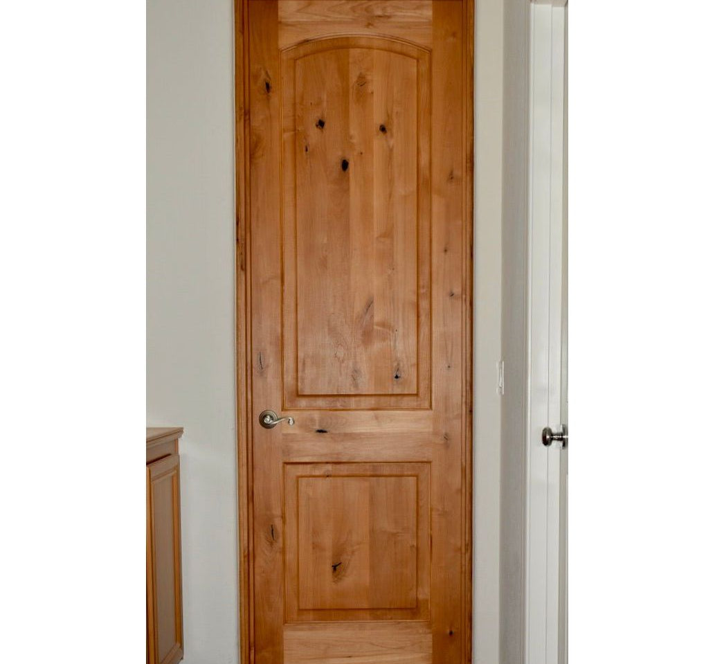 Rustic Knotty Alder Arch Top Interior Door - Krosswood