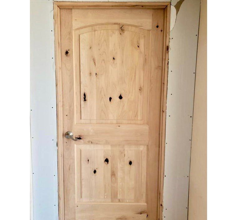 Rustic Knotty Alder Arch Top Interior Door - Krosswood