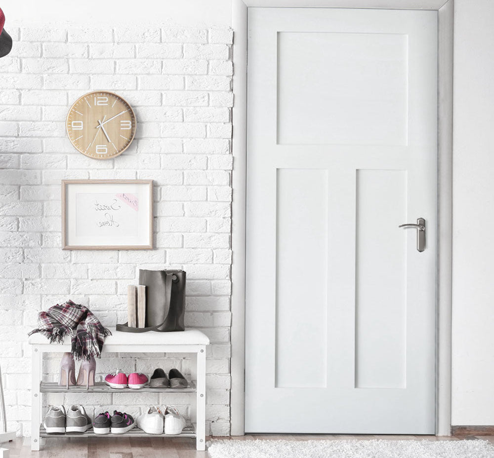 Shaker 3 Panel Primed MDF Interior Door - Krosswood