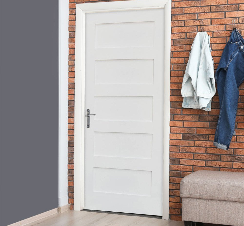 Shaker 5 Panel Primed MDF Interior Door - Krosswood