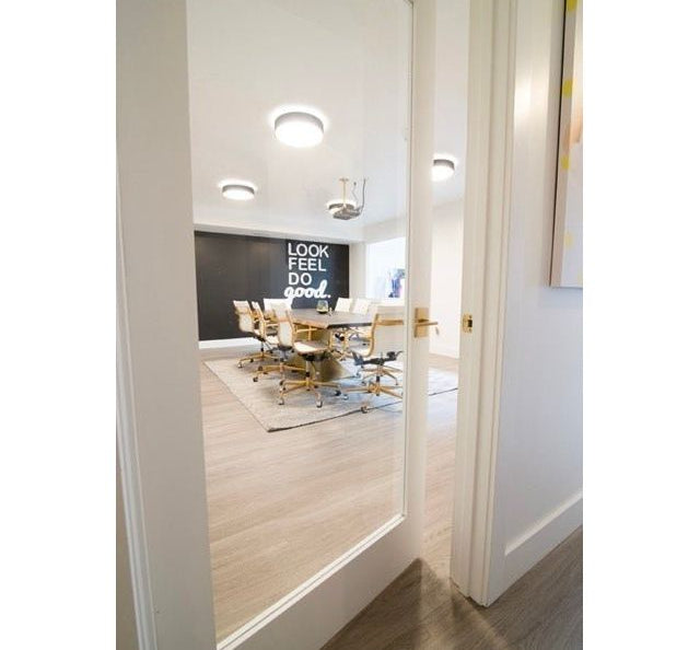 Shaker Full Lite Clear Glass Window MDF Interior Door - Krosswood