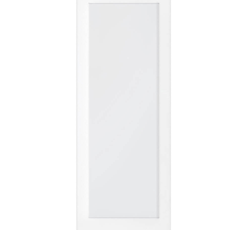 Shaker Full Lite Satin Glass MDF Interior Door - Krosswood