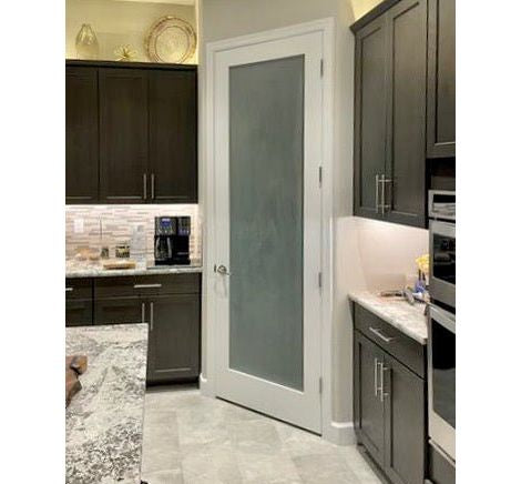 Shaker Full Lite Satin Glass MDF Interior Door - Krosswood
