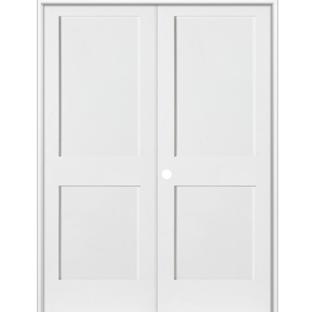 Shaker MDF 2 Panel Interior Double Door - Krosswood