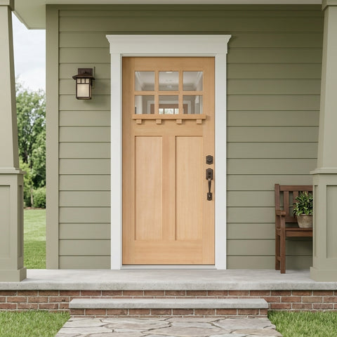 Krosswood Craftsman Hemlock 6-Lite Front Door w/ Shelf – Krosswood Doors