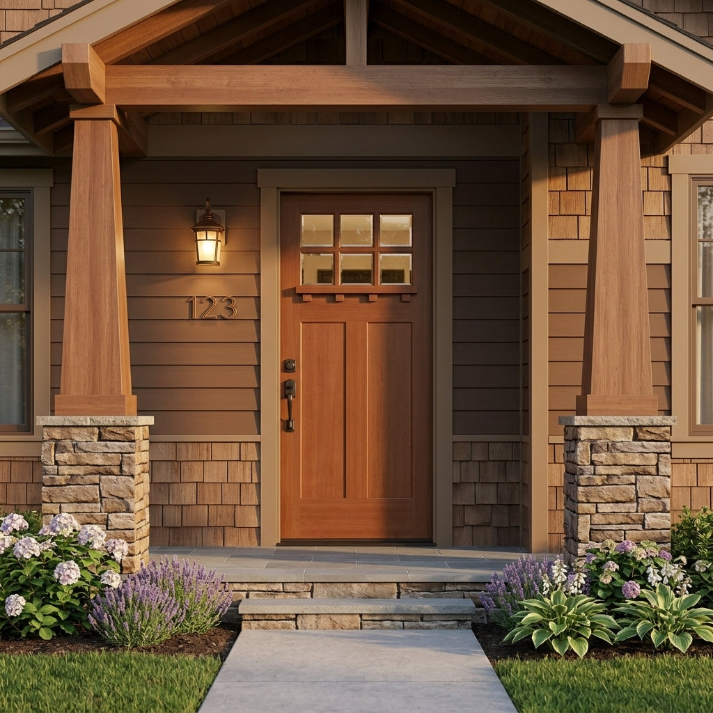 Krosswood Craftsman Hemlock 6-Lite Front Door w/ Shelf – Krosswood
