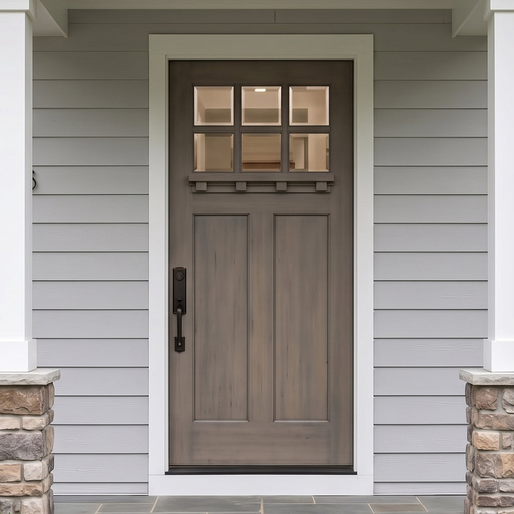 Krosswood Craftsman Hemlock 6-Lite Front Door w/ Shelf – Krosswood