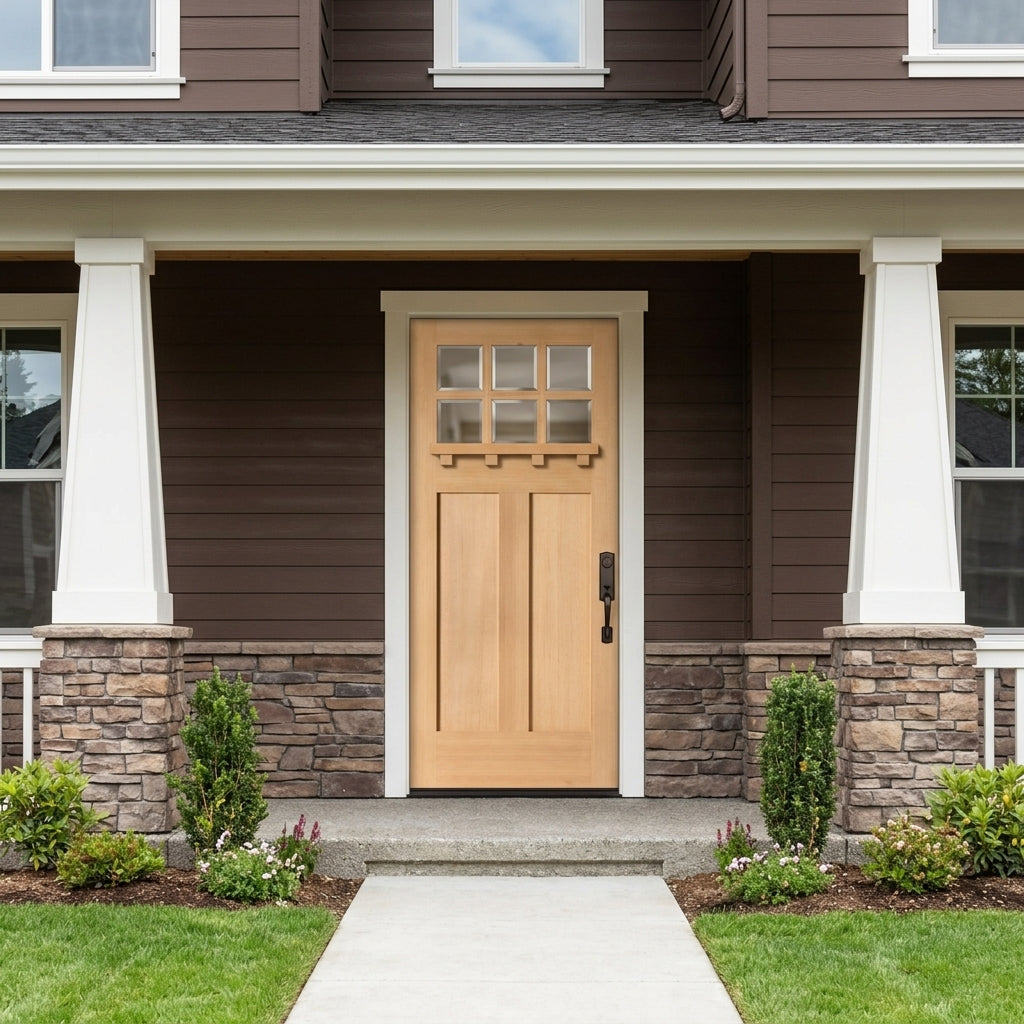 Krosswood Craftsman Hemlock 6-Lite Front Door w/ Shelf – Krosswood