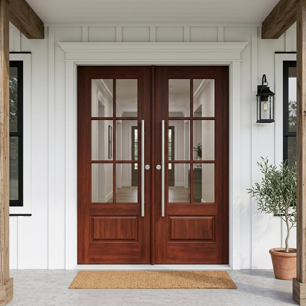 UINTAH Faux Pivot Fiberglass Double Door | Krosswood – Krosswood Doors