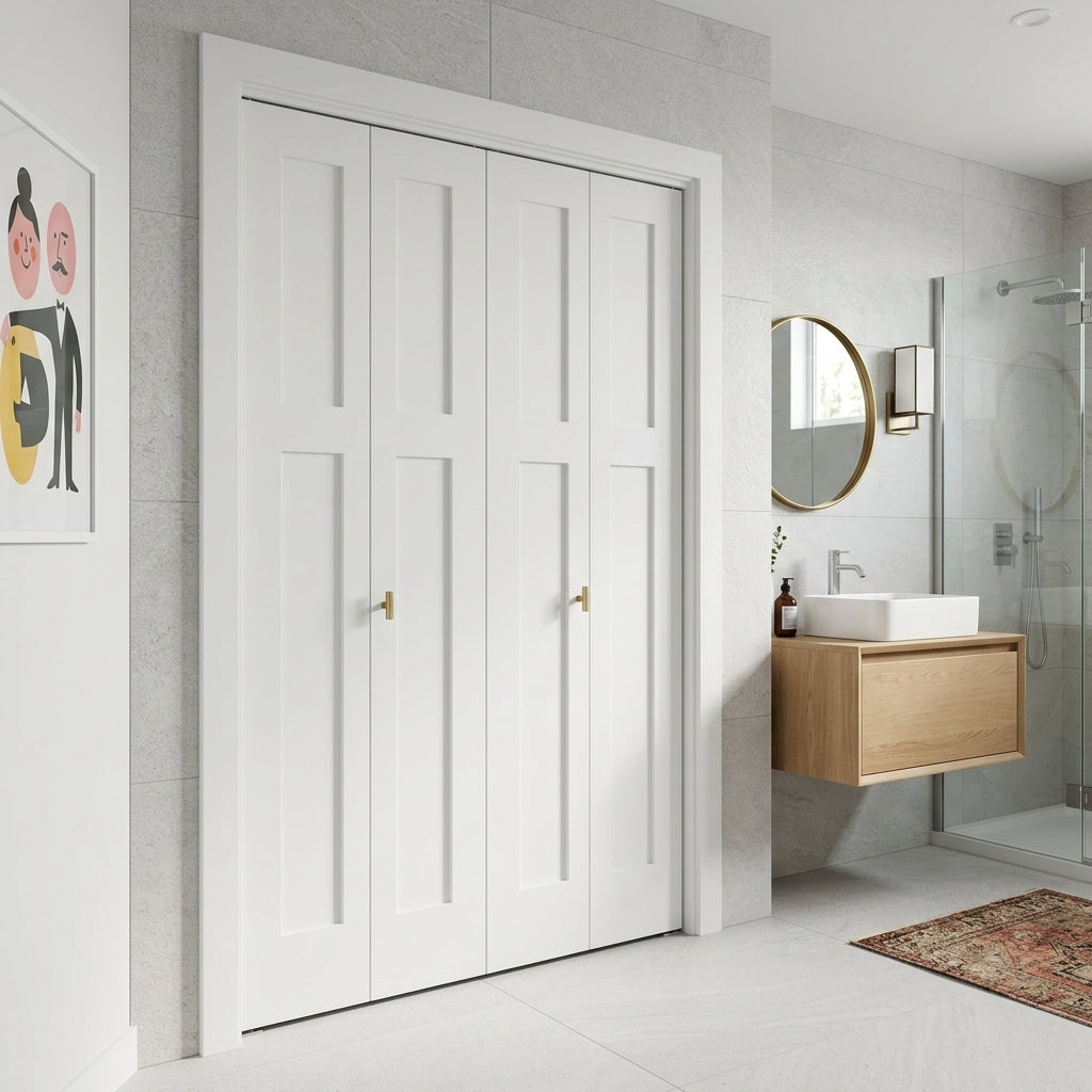 Craftsman Bi-Fold Primed MDF Interior Double Closet Door