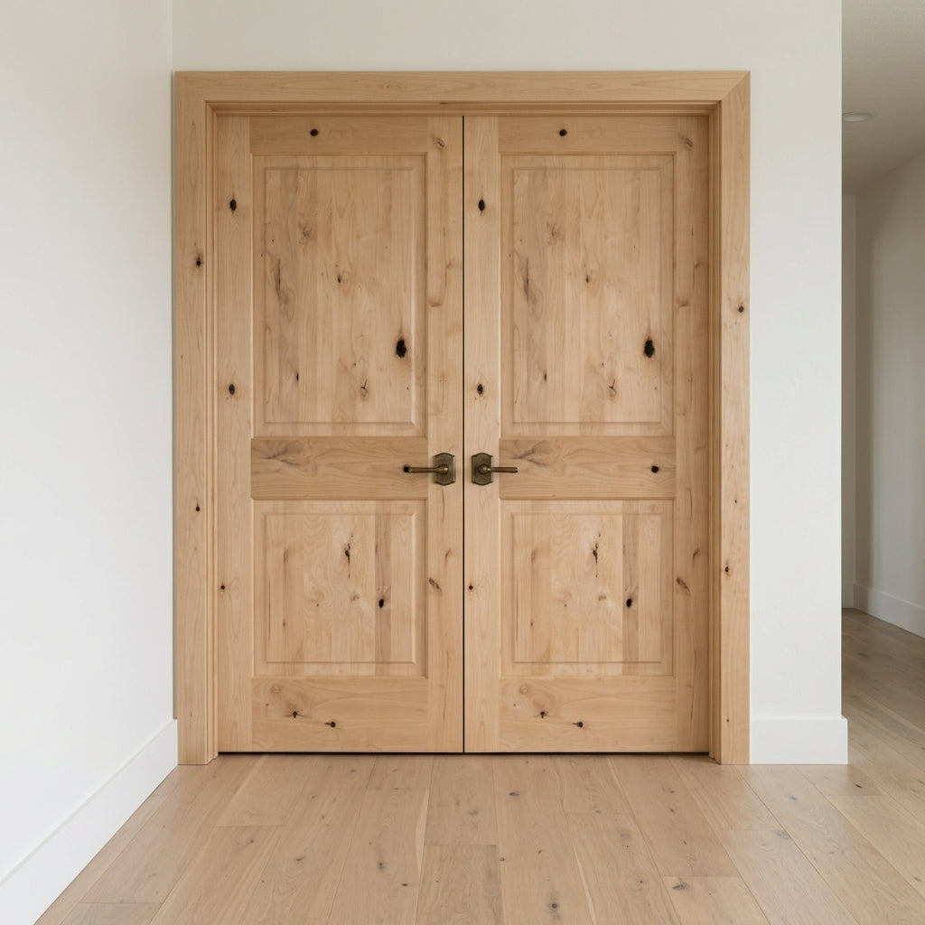 【DOORS】BOTHY　Low Table 900 Farmhouse Knotty Alder Square-Top Double Door | Krosswood