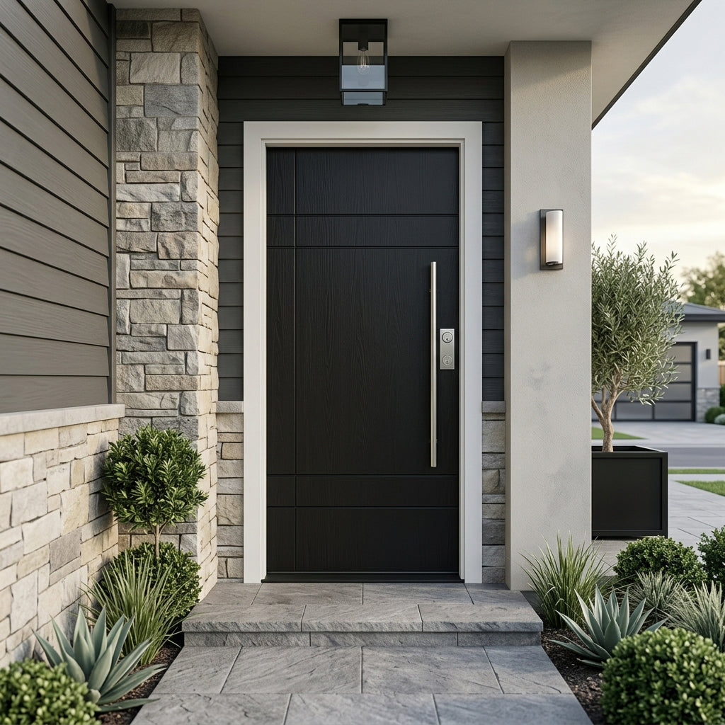 DAMNGOOD 96paleo  (38パレット) SUMMIT Modern Faux Pivot Fiberglass Front Door | Krosswood