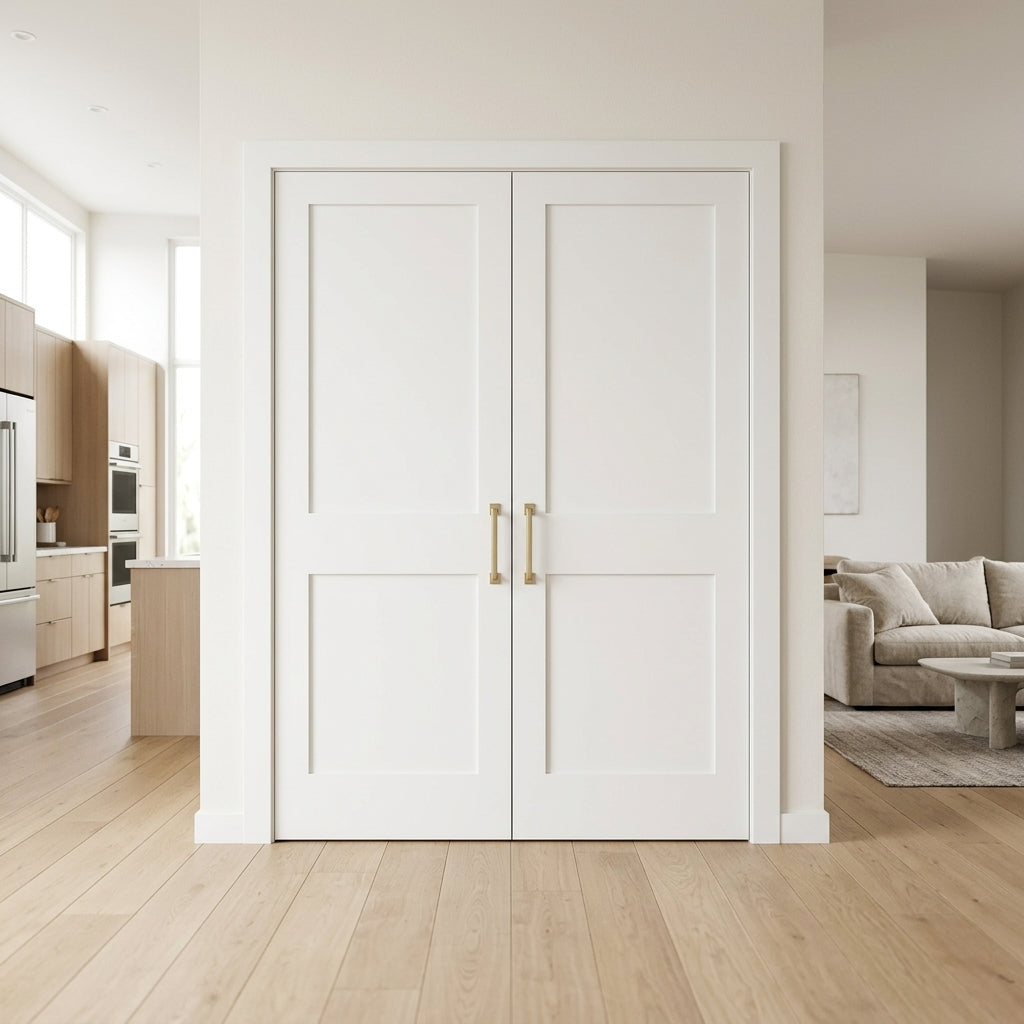 2-Panel Shaker Solid Core MDF Interior Double Door | Krosswood