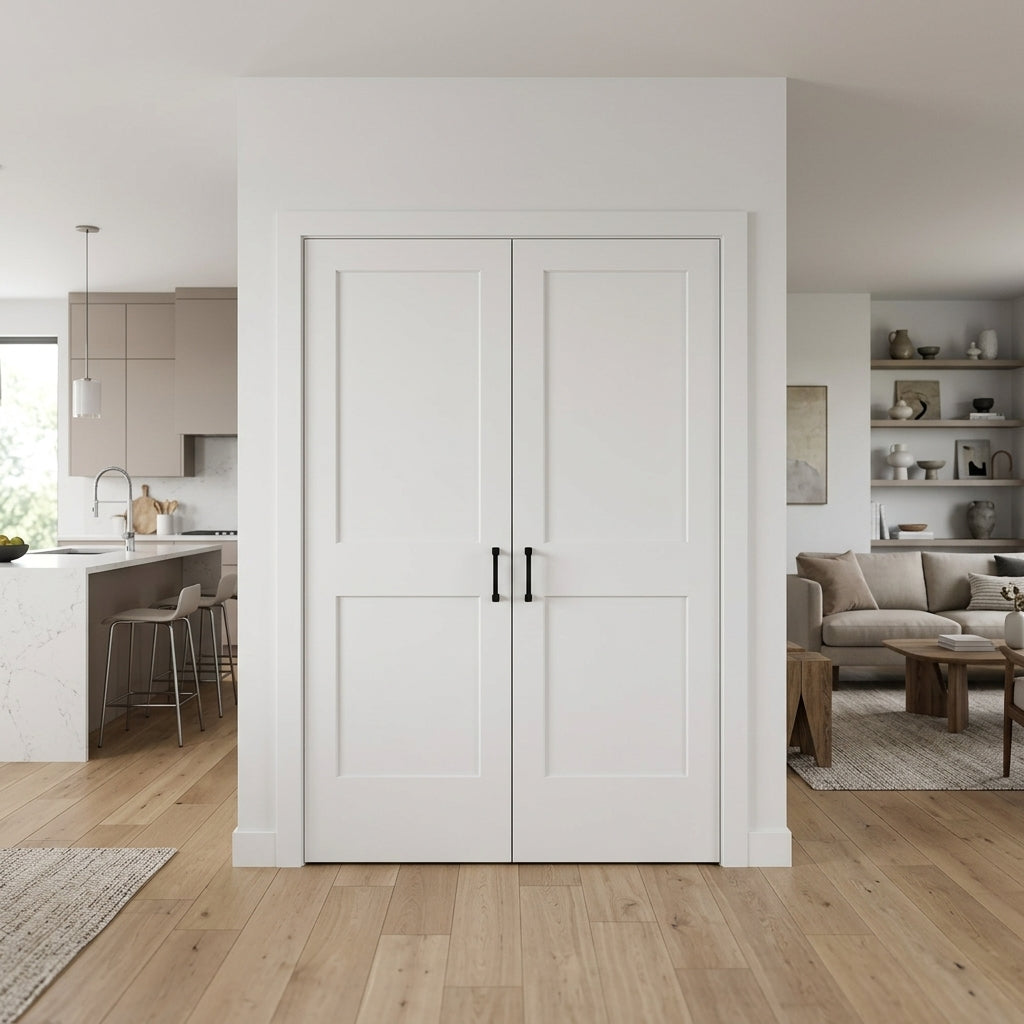 2-Panel Shaker Solid Core MDF Interior Double Door | Krosswood