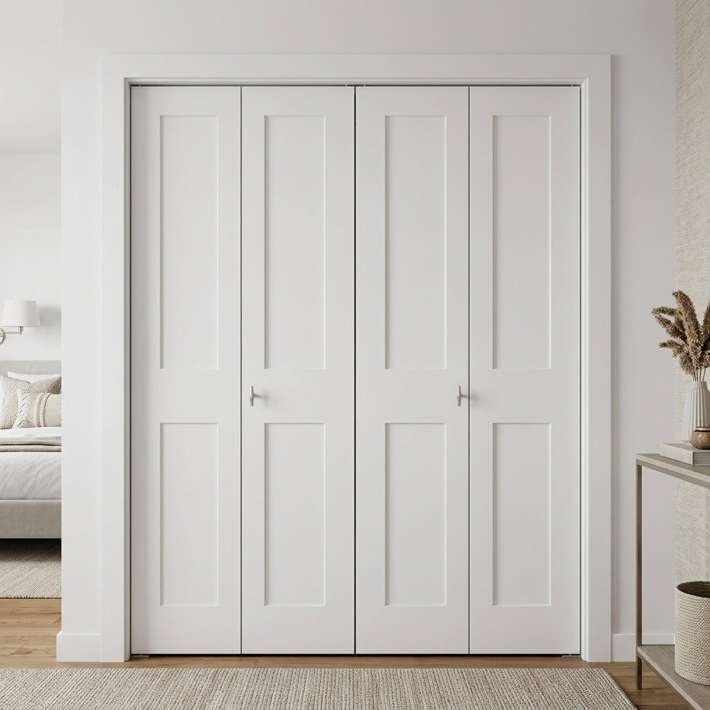 Shaker Bi-Fold 2 Panel MDF Bifold Closet Interior Door | Krosswood