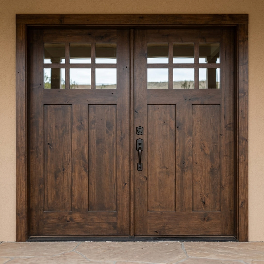 Craftsman Knotty Alder 6-Lite Exterior Double Door | Krosswood