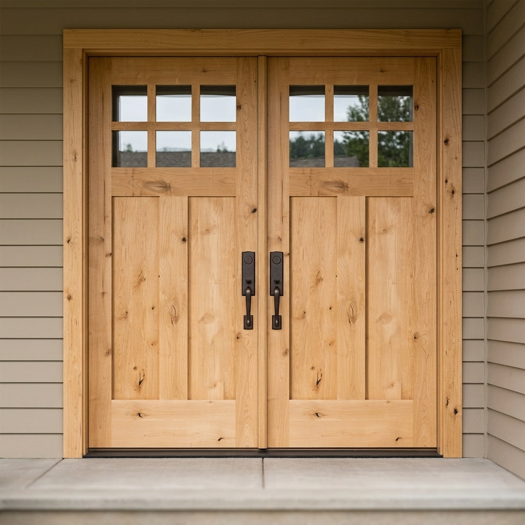Craftsman Knotty Alder 6-Lite Exterior Double Door | Krosswood