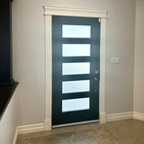 ASCEND Modern 5 Lite Frosted Fiberglass Front Door