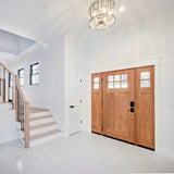 PINNACLE Craftsman 6 Lite Glass Wood-Like Fiberglass Front Door