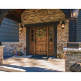 Rustic Knotty Alder Arch Top V-Groove Exterior Door