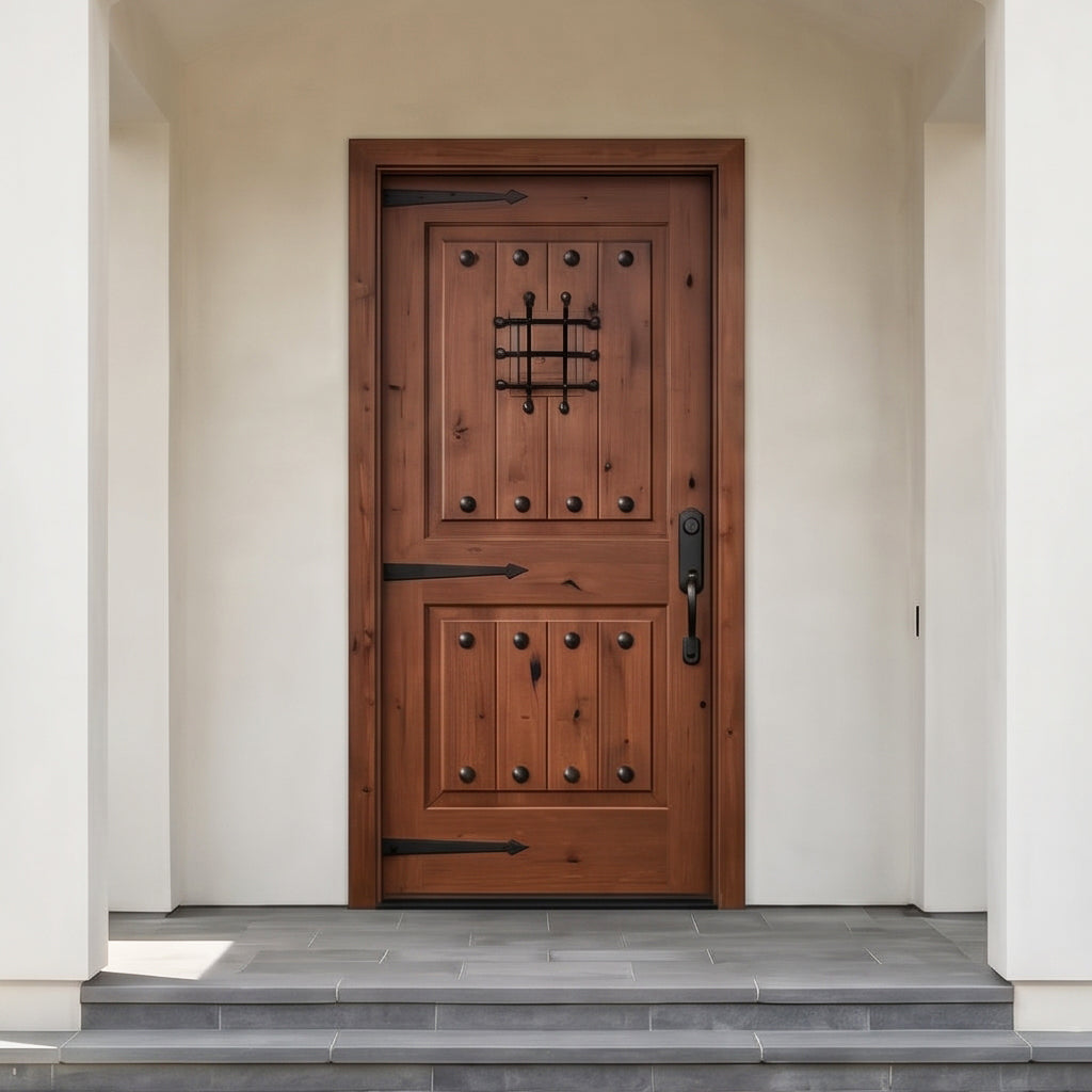 Mediterranean Knotty Alder Speakeasy Door | Krosswood Doors