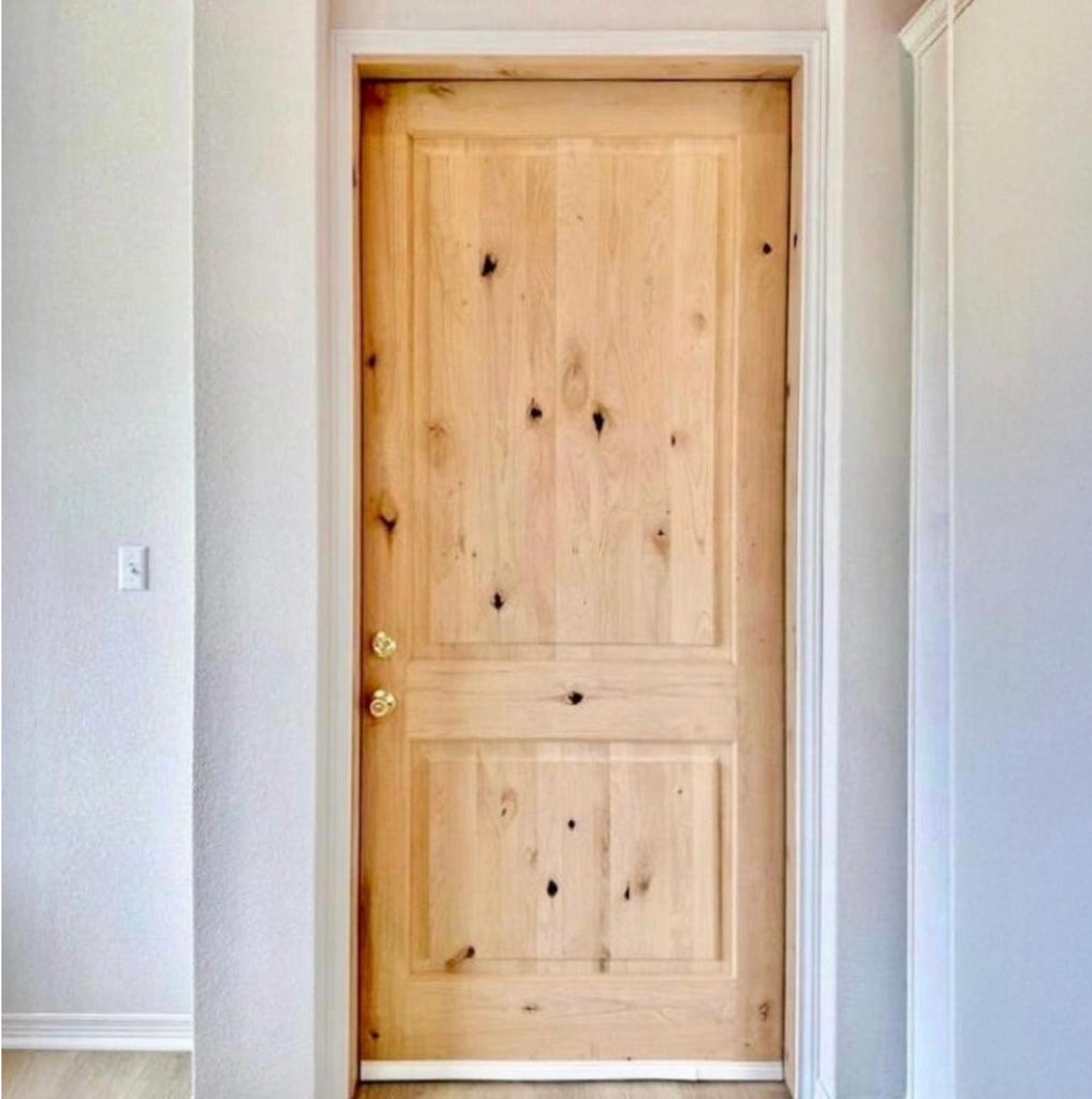 Doweled Knotty Alder Wood 2 Panel Interior Door | Krosswood Doors ...
