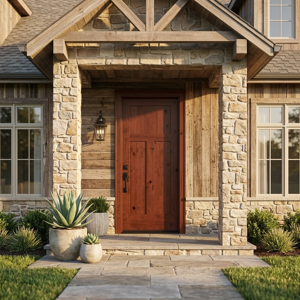 Krosswood Craftsman 3-Panel Knotty Alder Exterior Door – Krosswood