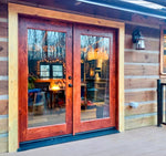Porte double extérieure claire moderne Knotty Alder Full Lite