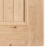 Rustic Knotty Alder V-Groove Wood Bifold Closet Door with Hardware