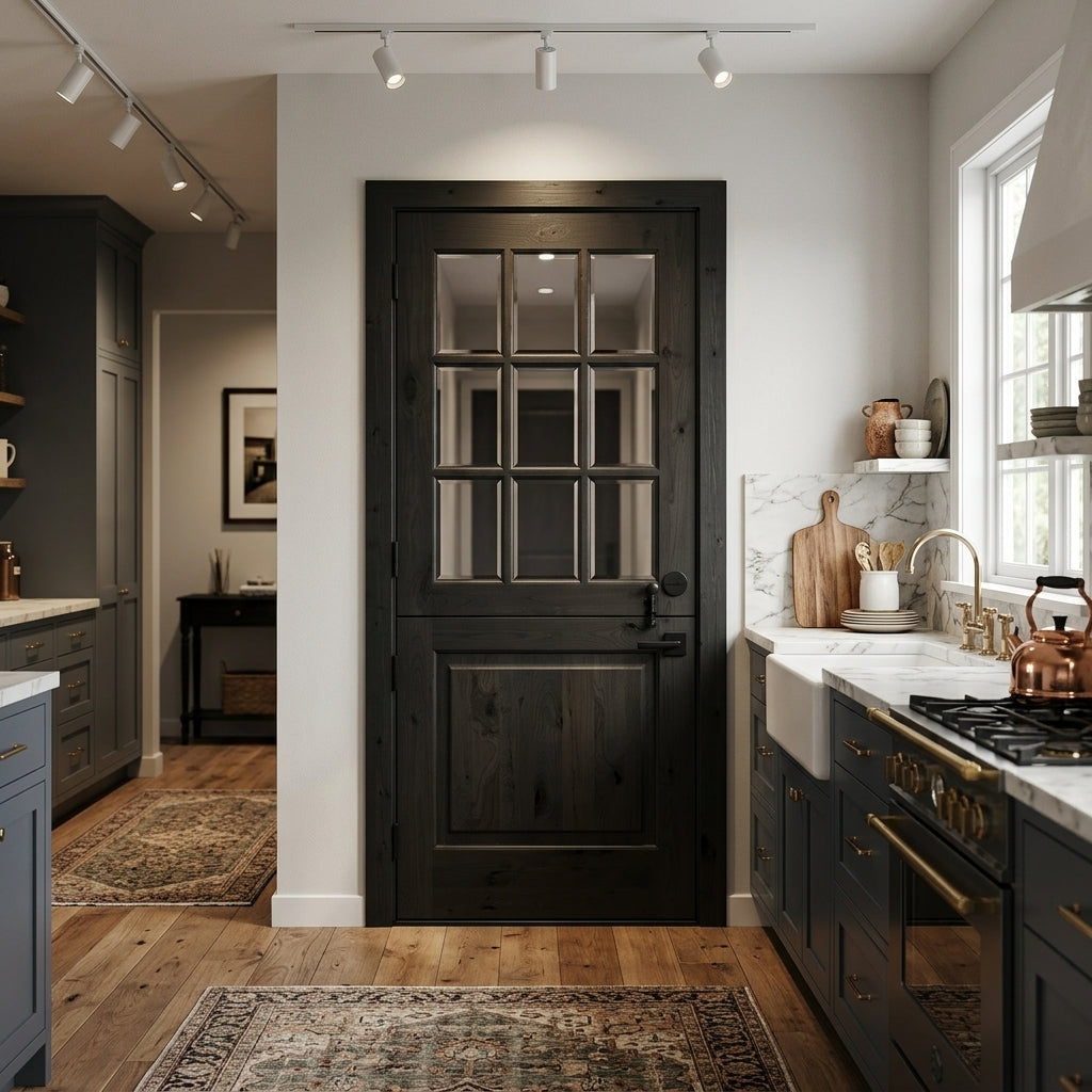 Farmhouse Knotty Alder 9-Lite Glass Interior Dutch Door