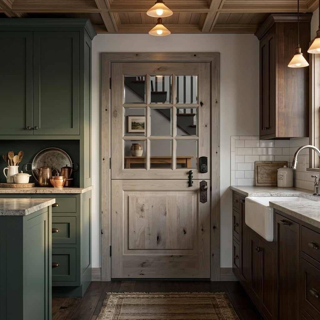 Farmhouse Knotty Alder 9-Lite Glass Interior Dutch Door