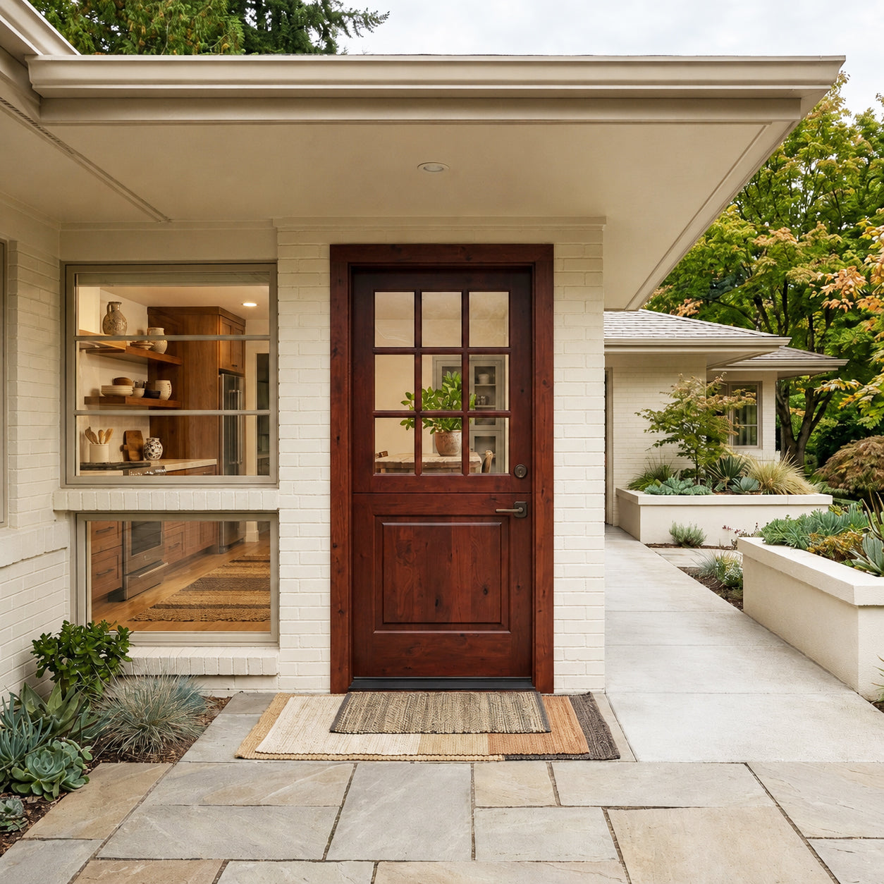 Modern Farmhouse Knotty Alder 9 Lite Exterior Dutch Door