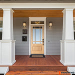 Modern Farmhouse 9 Lite Glass Hemlock Wood Front Door