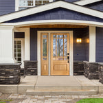 Modern Farmhouse 9 Lite Glass Hemlock Wood Front Door