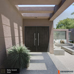 SUMMIT Faux Pivot Modern Fiberglass Front Double Door