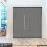 SUMMIT Faux Pivot Modern Fiberglass Front Double Door
