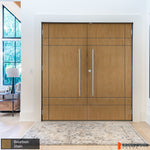 SUMMIT Faux Pivot Modern Fiberglass Front Double Door