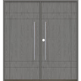 SUMMIT Faux Pivot Modern Fiberglass Front Double Door