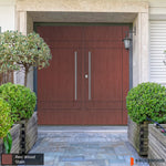 SUMMIT Faux Pivot Modern Fiberglass Front Double Door
