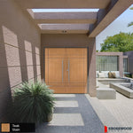 SUMMIT Faux Pivot Modern Fiberglass Front Double Door