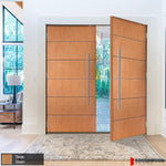 TETON Faux Pivot Modern Fiberglass Front Double Door