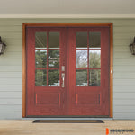 UINTAH Modern Farmhouse 6 Lite Glass Fiberglass Double Door