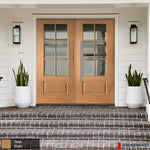 UINTAH Faux Pivot Glass Window Fiberglass Double Door