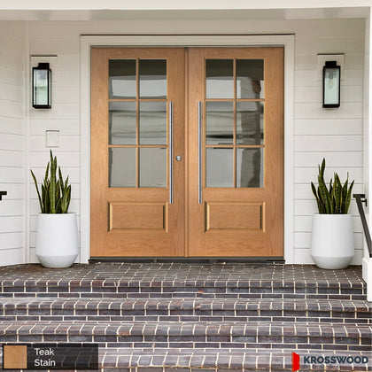 UINTAH Faux Pivot Glass Window Fiberglass Double Door