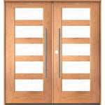ASCEND Faux Pivot Modern Glass Window Fiberglass Front Double Door