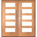 ASCEND Faux Pivot Modern Glass Window Fiberglass Front Double Door