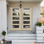 ASCEND Faux Pivot Modern Glass Window Fiberglass Front Double Door
