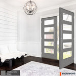 ASCEND Faux Pivot Modern Glass Window Fiberglass Front Double Door